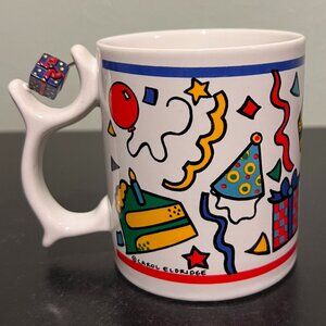 SPINNERS Birthday Party  Ceramic Mug ~ Spinning Toy Built Into Hand ~ RPM Talus